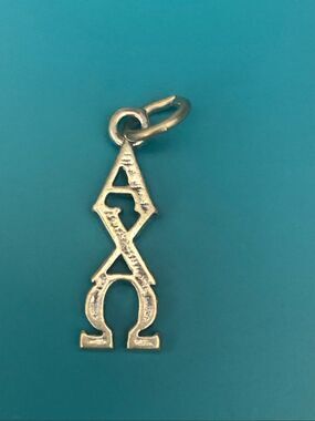 Greek Letters Alpha Chi Omega Sterling Silver Jewelry Charm #sorority